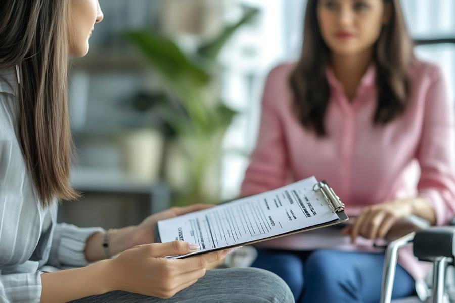 An individual using the life benefits of disability insurance.