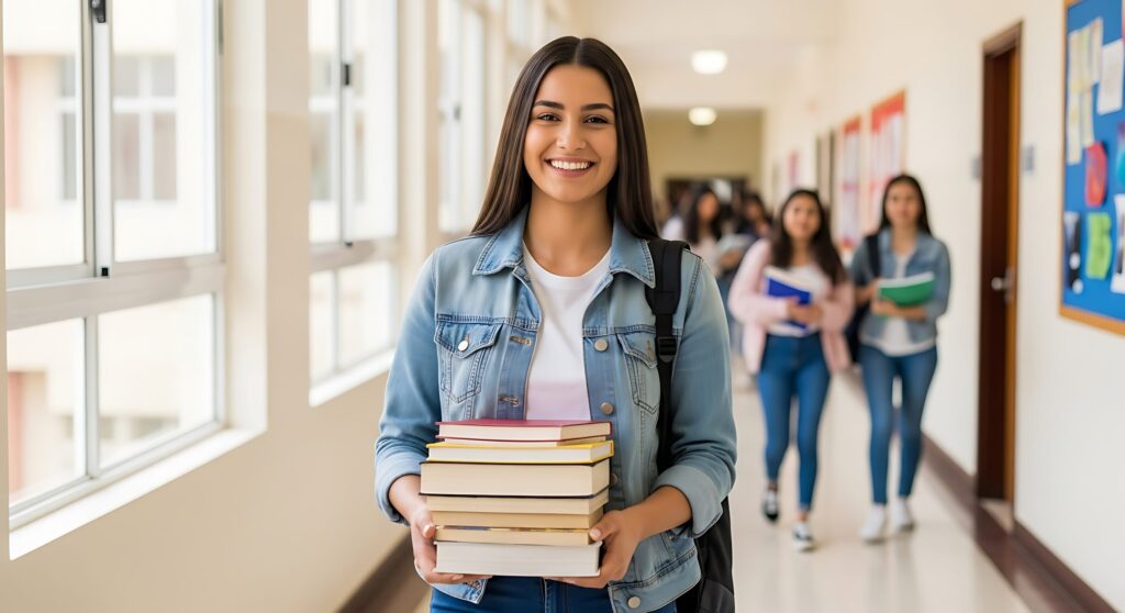 College student in school