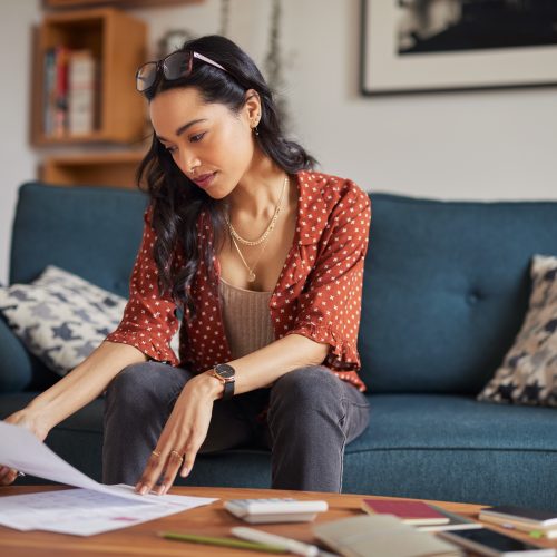 Young adult managing student debt through financial planning