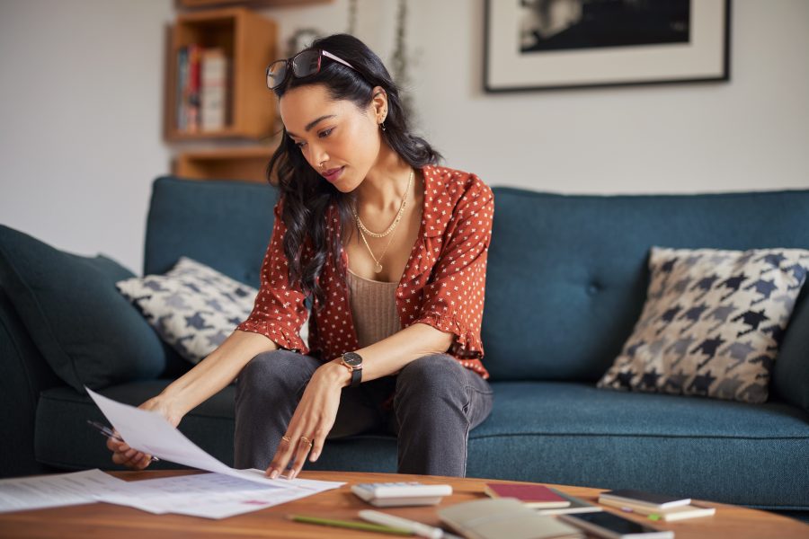 Young adult managing student debt through financial planning
